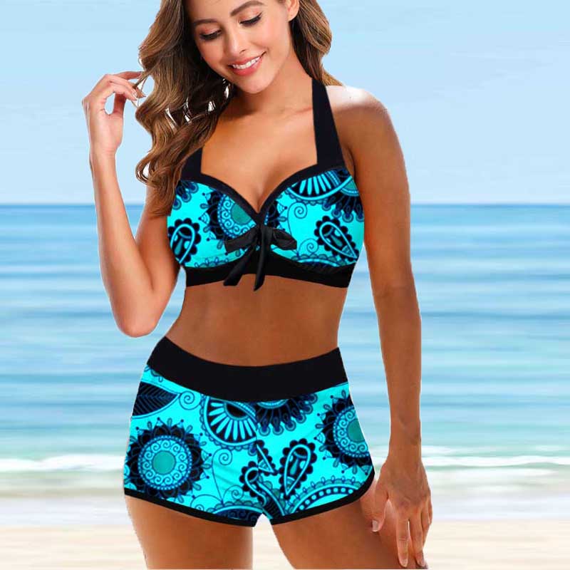 Bikini cu talie înaltă și imprimeu floral de Cristina Gore