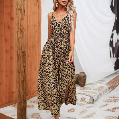 Rochie maxi de vară cu imprimeu leopard Cristina Gore