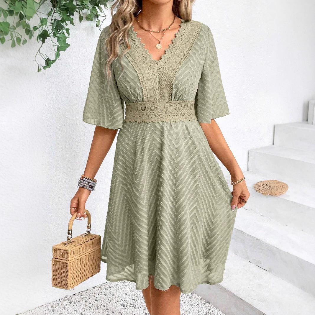 Rochie de vară cu mâneci clopot din dantelă Cristina Gore