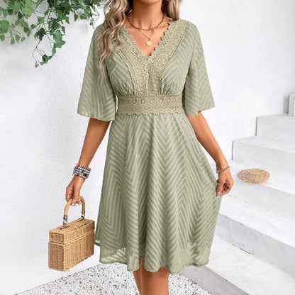 Rochie de vară cu mâneci clopot din dantelă Cristina Gore
