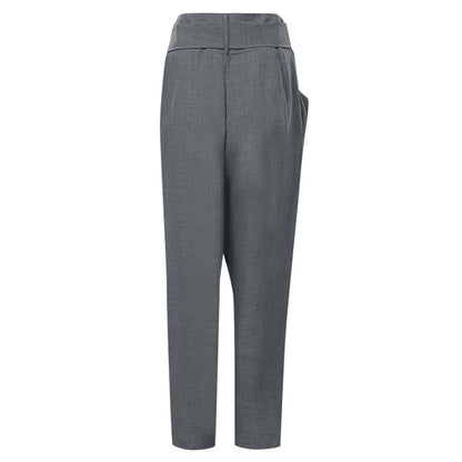Pantaloni Cristina crop din in - Stil modern, înfășurat