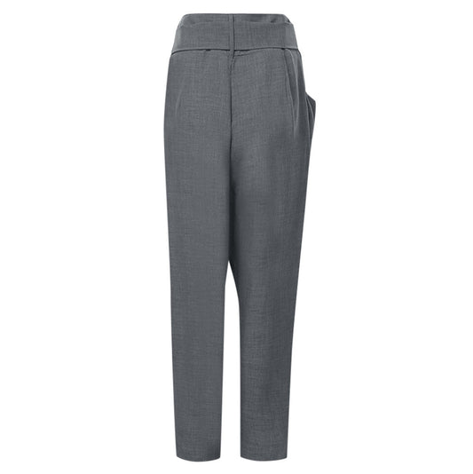 Pantaloni Cristina crop din in - Stil modern, înfășurat