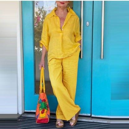 Set top și pantaloni cu guler Cristina - Stil modern cu croială