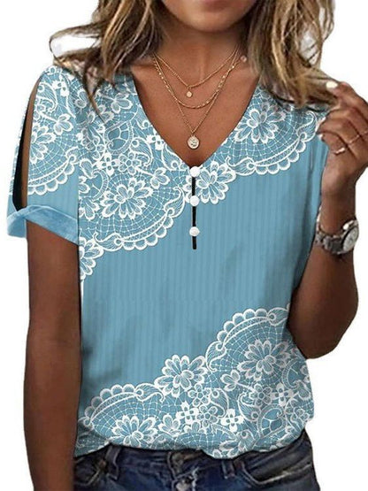 Top Cristina cu imprimeu etnic - Stil artistic de vară