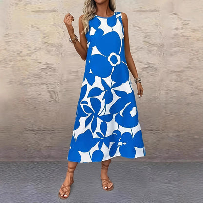 Rochie de vară fără mâneci cu imprimeu floral îndrăzneț Cristina Gore
