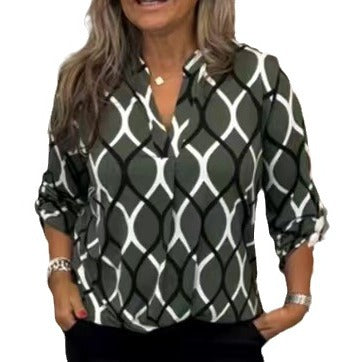 Cămașă Cristina cu imprimeu geometric - Confort din acetat