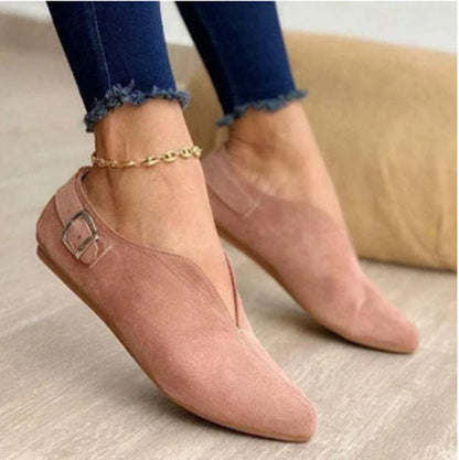 Ghete Cristina din piele întoarsă - Vârf ascuțit, confortabile