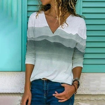 Bluză Cristina Gore cu mânecă lungă și imprimeu gradient