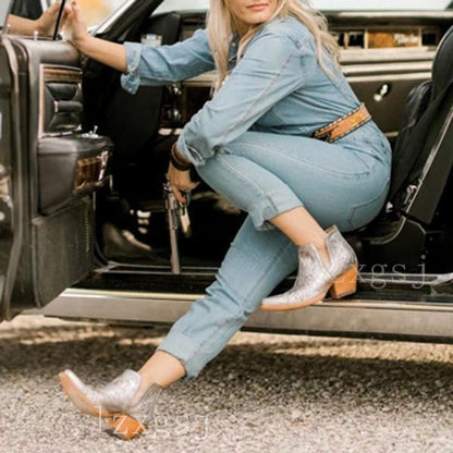 Ghete Chelsea Cristina - Stil Western Brodat