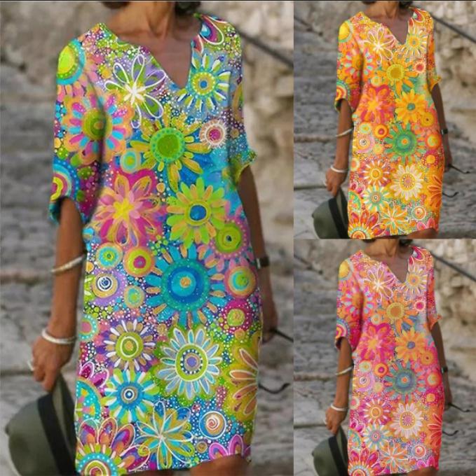 Rochie Cristina cu imprimeu floral - Inspirație vibrantă