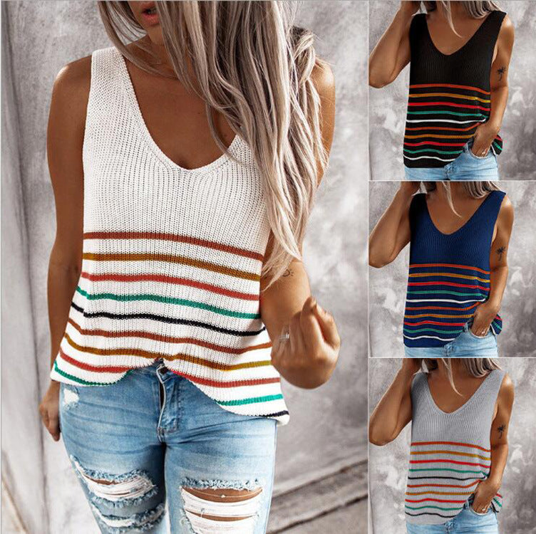 Multicolor Striped Knit Vest by Cristina Gore