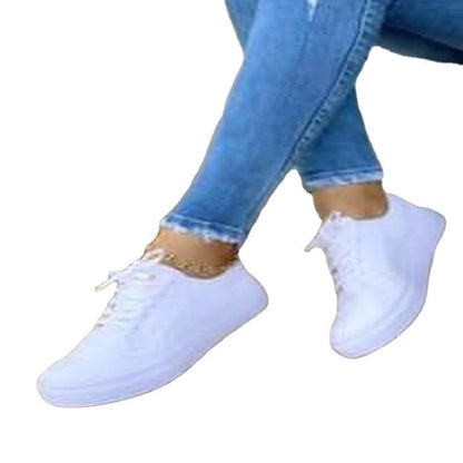 Pantofi cu șireturi din pânză Cristina - Model confortabil cu vârf rotund