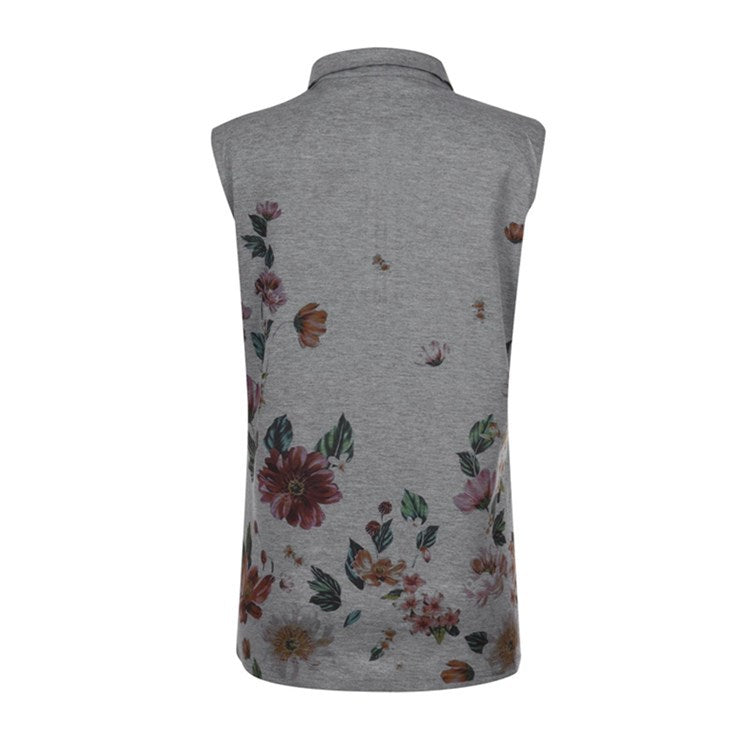 Bluză fără mâneci, cu fermoar floral, slim fit, Cristina Gore