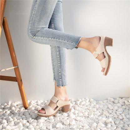 Sandale Cristina - Sandale confortabile cu toc gros pentru vară