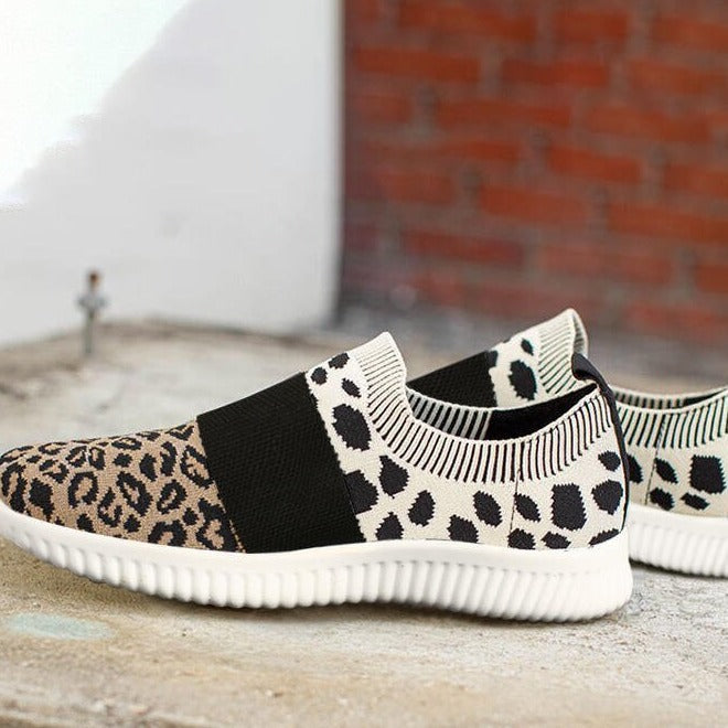 Leopard Knit Slip-On Sneakers by Cristina Gore