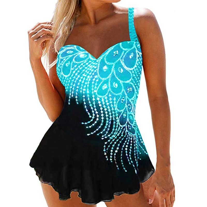 Costum de baie Cristina Gore cu imprimeu Glam Feather