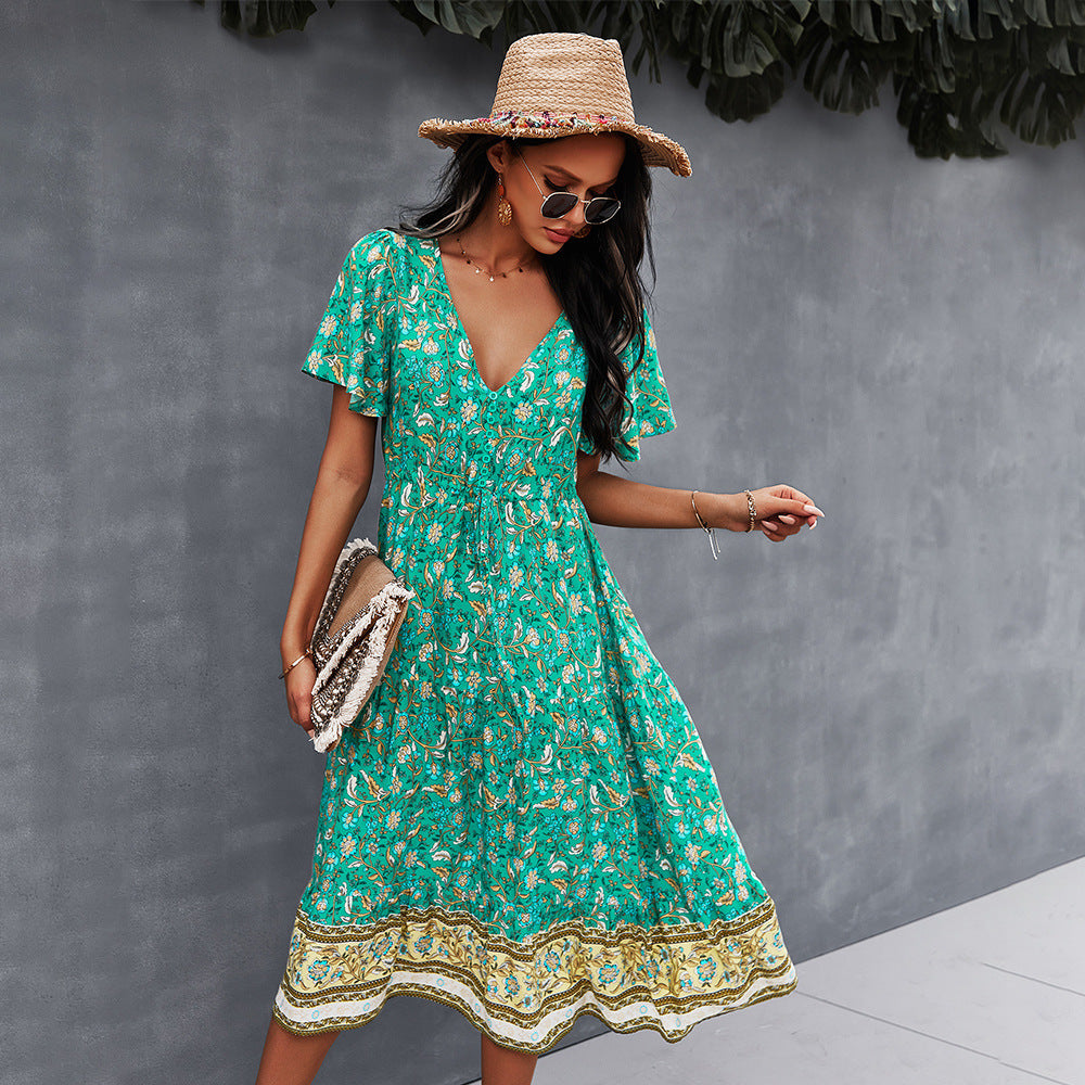 Rochie florală boho vibrantă de Cristina Gore
