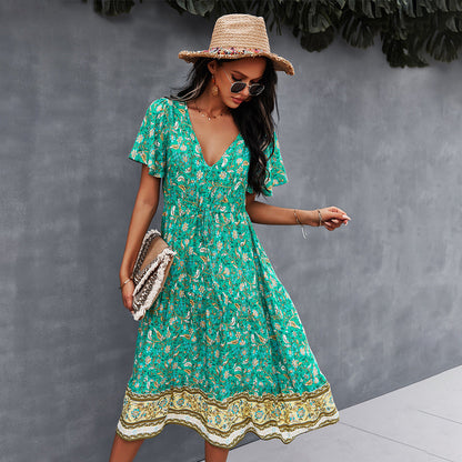 Rochie florală boho vibrantă de Cristina Gore