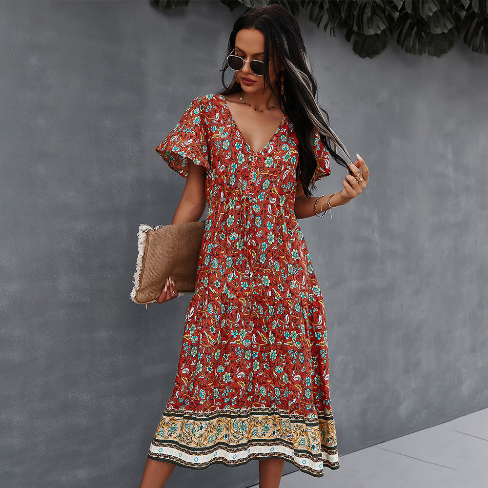Rochie florală boho vibrantă de Cristina Gore