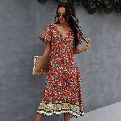 Rochie florală boho vibrantă de Cristina Gore