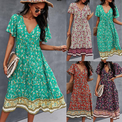 Vibrant Boho Floral Dress by Cristina Gore