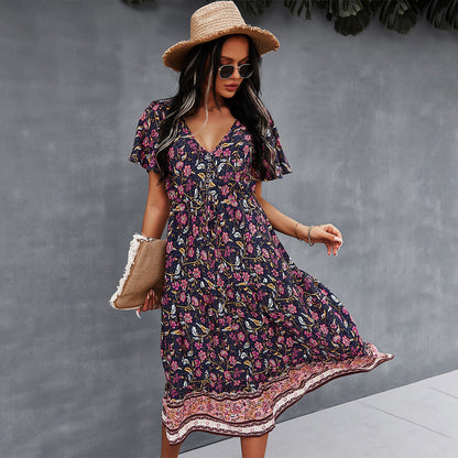 Rochie florală boho vibrantă de Cristina Gore