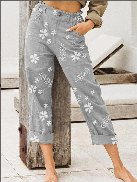 Pantaloni casual scurti cu imprimeu floral Cristina Gore
