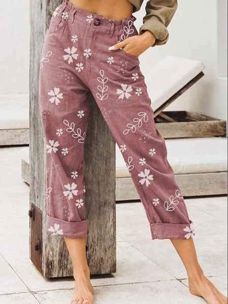 Pantaloni casual scurti cu imprimeu floral Cristina Gore