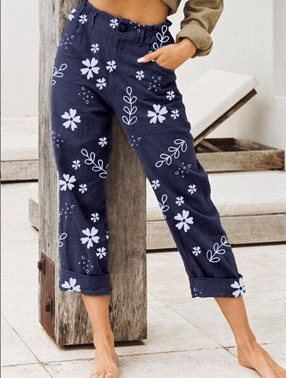 Pantaloni casual scurti cu imprimeu floral Cristina Gore