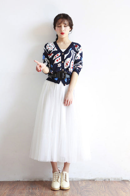 Fustă lungă din tul Cristina - Design elegant din fir filet