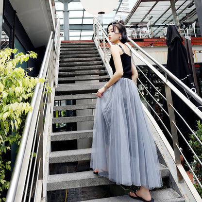 Fustă lungă din tul Cristina - Design elegant din fir filet