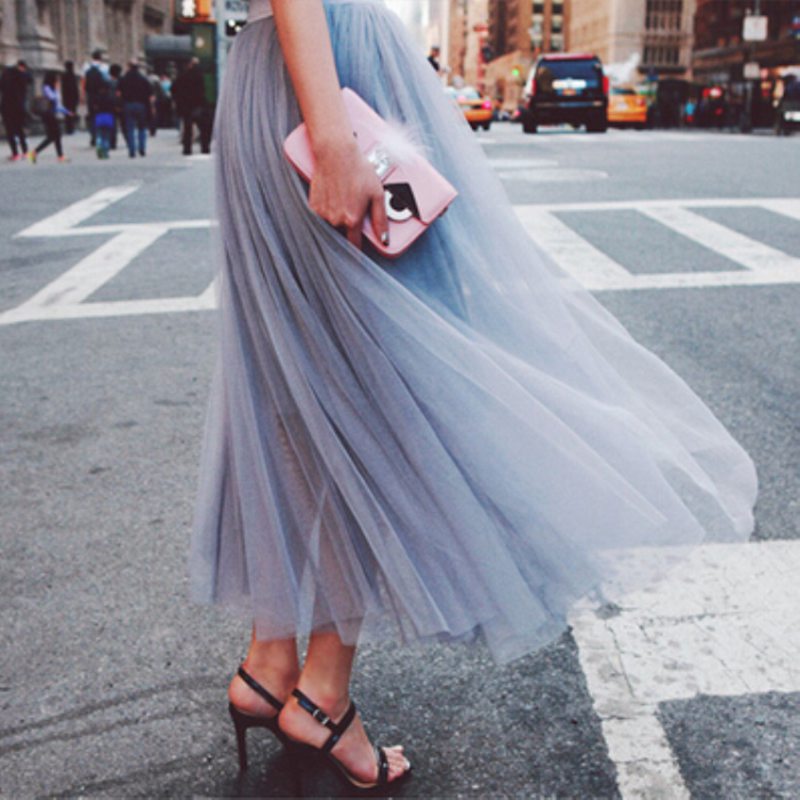 Fustă lungă din tul Cristina - Design elegant din fir filet