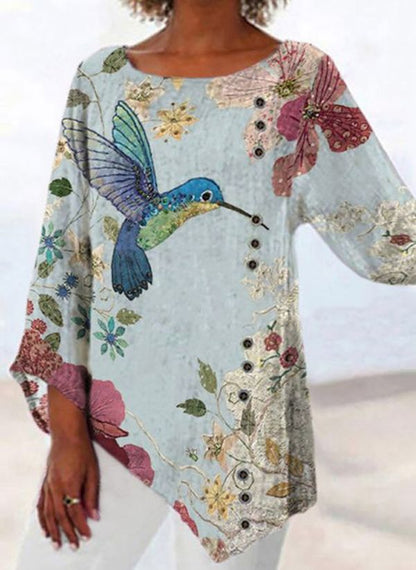 Top neregulat cu imprimeu floral de Cristina Gore