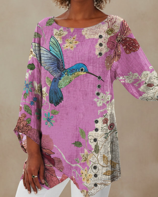 Top neregulat cu imprimeu floral de Cristina Gore