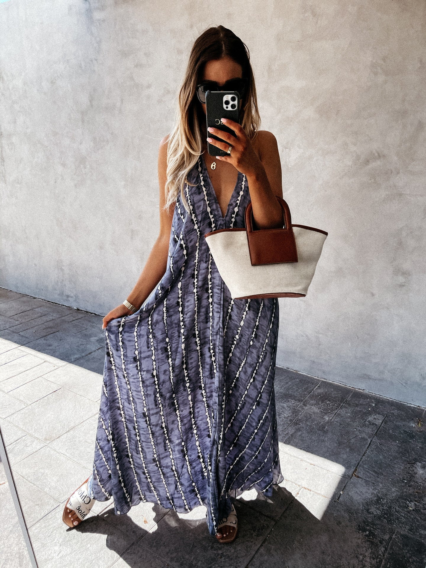 Rochie de vară Breezy A-Line Cristina Gore cu imprimeu sling