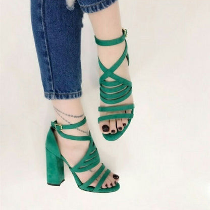 Sandale cu barete Cristina - Inspirate de tocurile pătrate