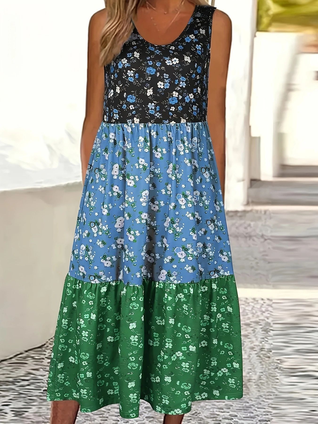 Rochie tip vestă casual cu imprimeu floral Cristina Gore