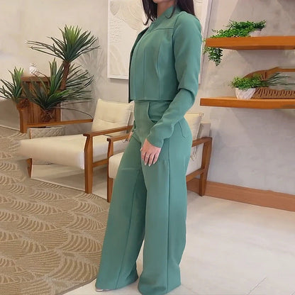 Ținută de damă Cristina - Pantaloni evazați simpli și eleganți