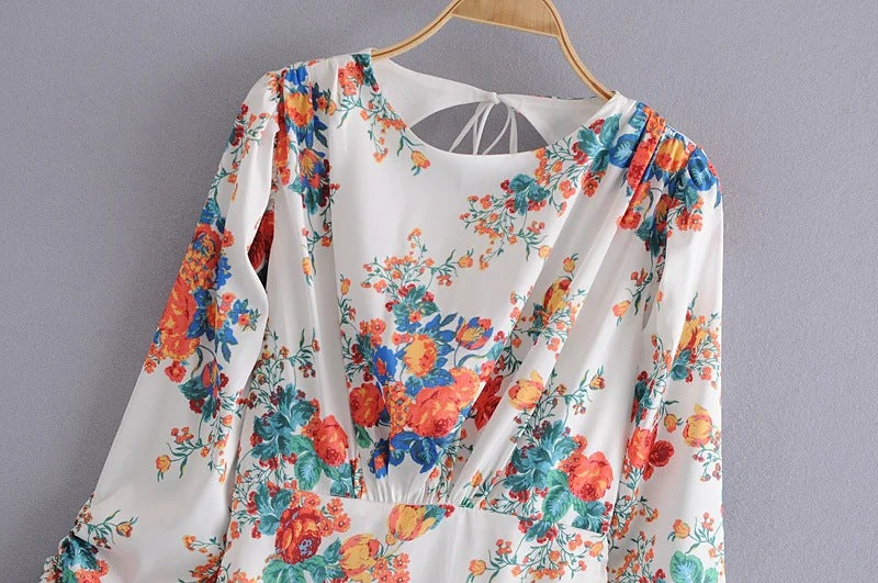 Rochie mini Cristina cu volane - Eleganță cu imprimeu floral