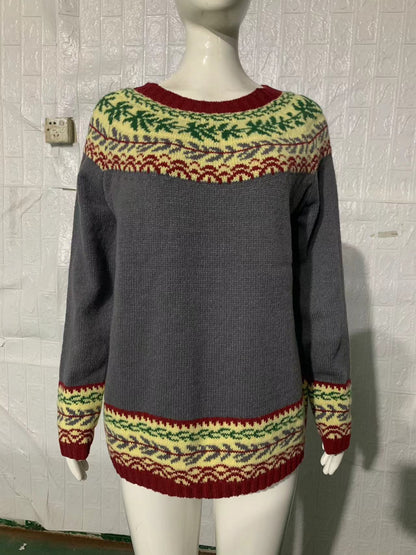 Pulover Cristina - Tricot geometric multicolor