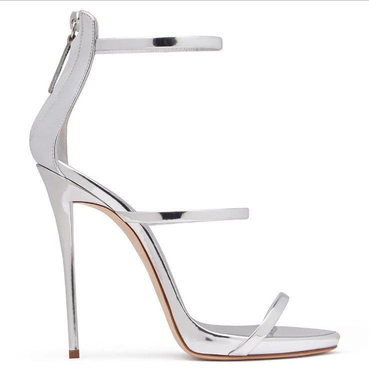 Pantofi cu toc Cristina din piele lăcuită - Bareta la gleznă