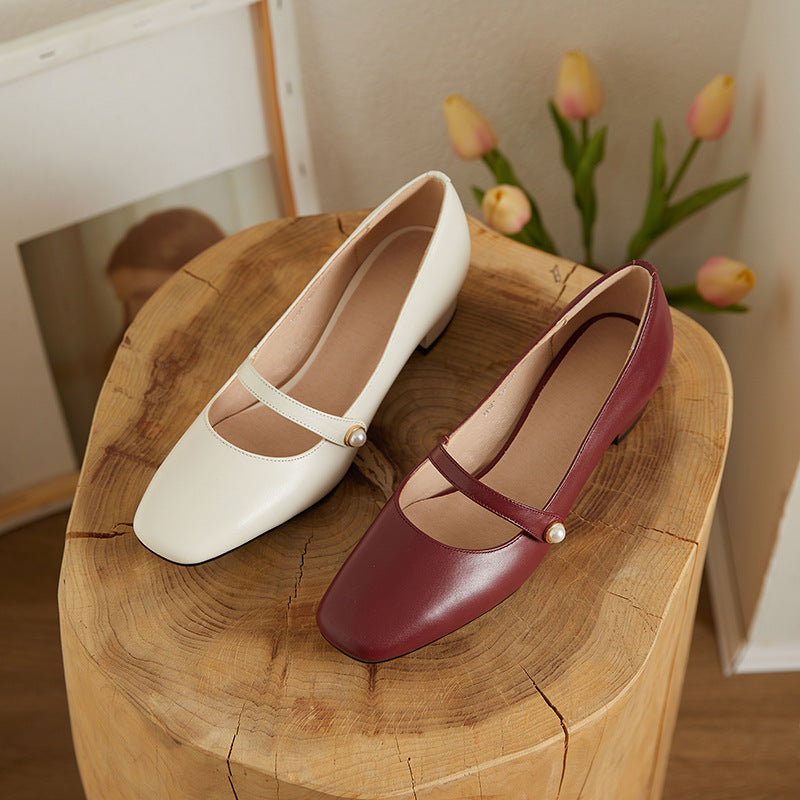 Pantofi cu toc gros Mary Jane vintage de Cristina Gore