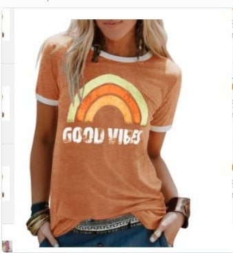 Tricou Cristina Good Vibes - Stil retro cu imprimeu