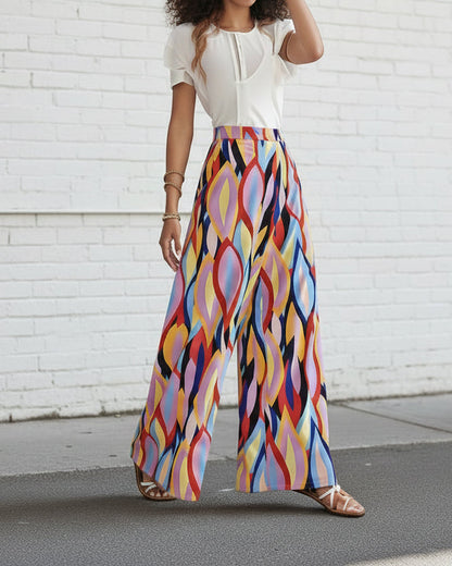 Pantaloni bootcut Cristina Gore cu imprimeu vibrant
