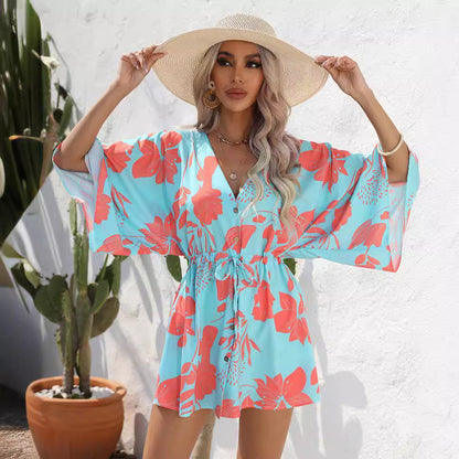 Rochie de vară cu imprimeu de frunze de Cristina Gore