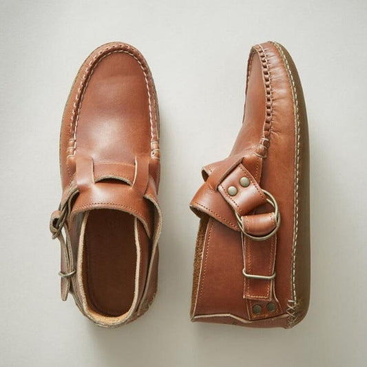 Balerini Cristina cu imprimeu leopard - Curea din piele cu cataramă