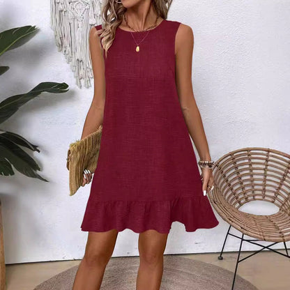 Rochie de vară fără mâneci cu volane de Cristina Gore