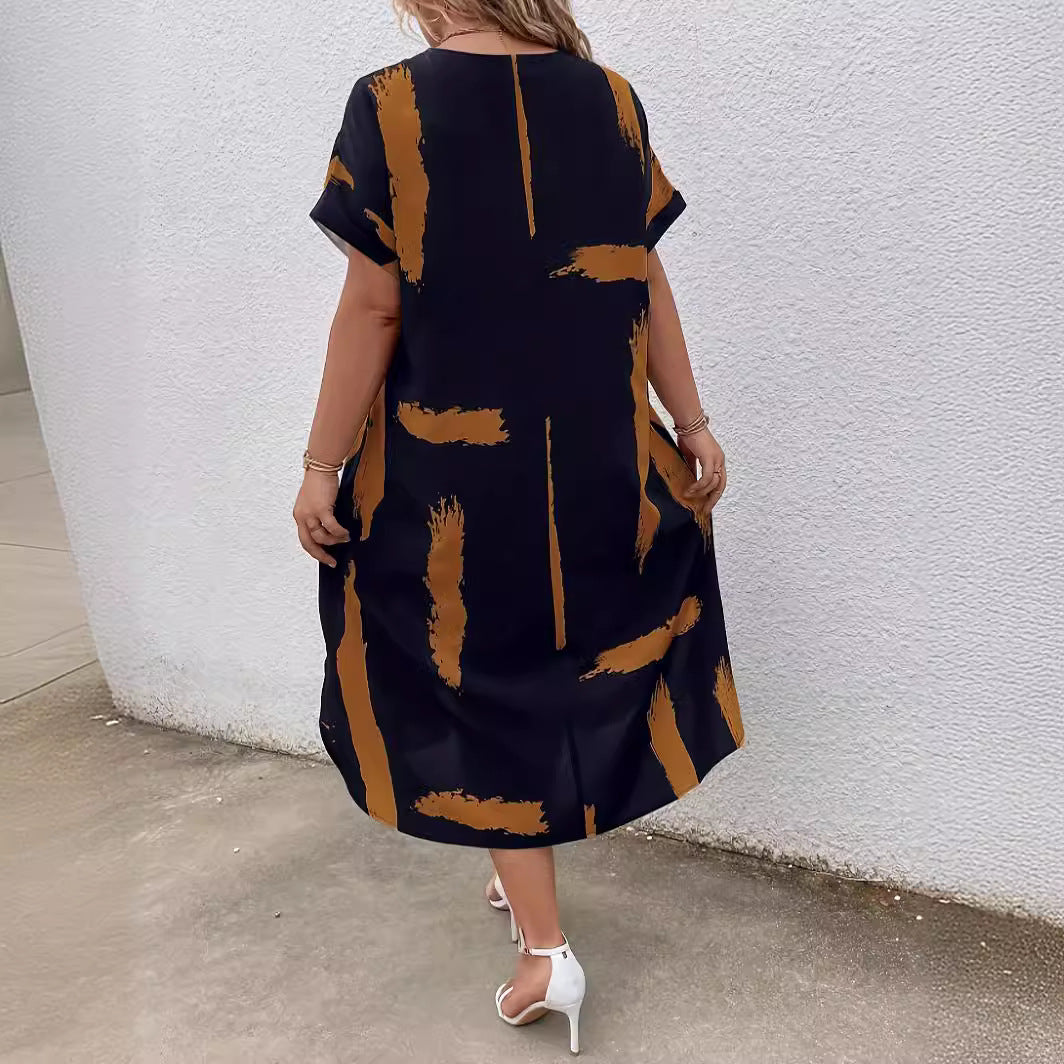 Rochie maxi Dolman cu imprimeu geometric modern Cristina Gore