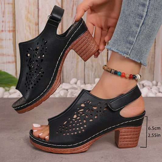 Sandale cu platformă Cristina - Model confortabil cu închidere cu velcro