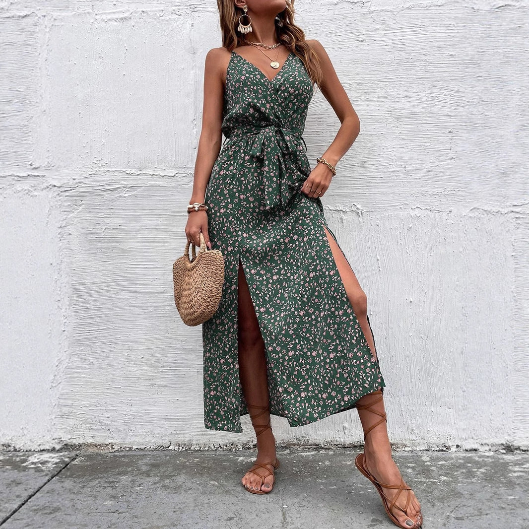 Bohemian Floral Cristina Gore Summer Strap Dress